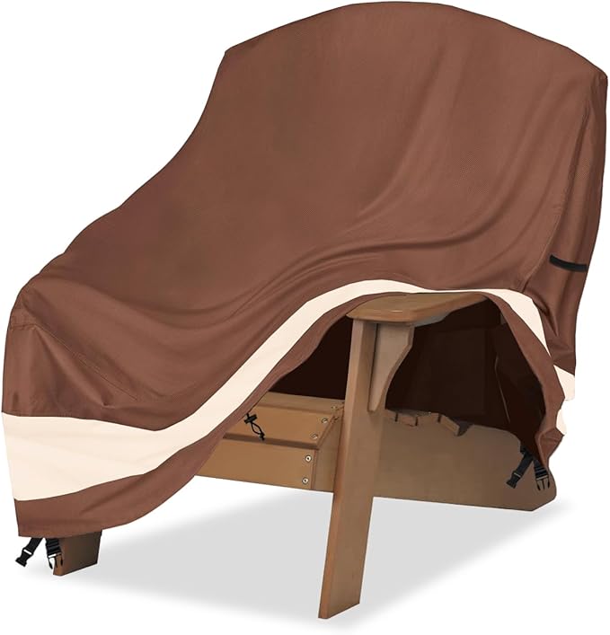 Patio Adirondack Chair Cover 30 x 34 x 36 inch,Waterproof Heavy Duty Outdoor Chair Covers,Adirondack Chair Covers for Outdoor Chair,Brown & Beige