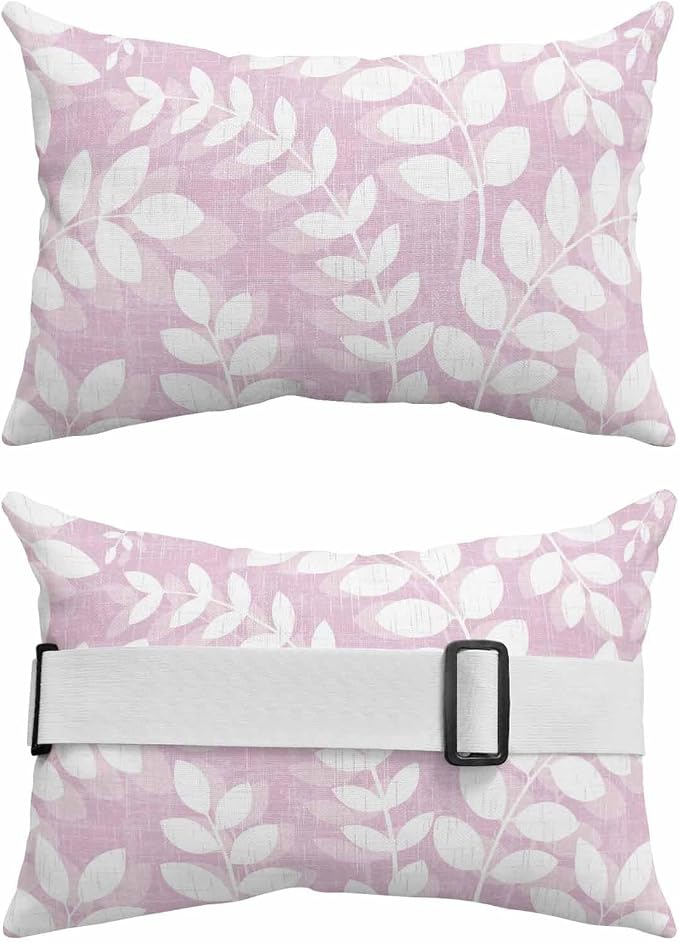 Outdoor Lumbar Pillow Set of 1, Lavender Leaves Waterproof Beach Headrest Pillow with Inserts, Farmhouse Botanical Branch Vintage Modern Recliner Throw Pillows for Patio Furniture, 12 x 20