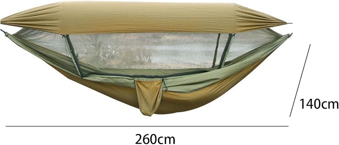 Quick Setup Hammock Including Netting and Canopy Perfect for Backyard or Holiday Sun Shelter Hammock