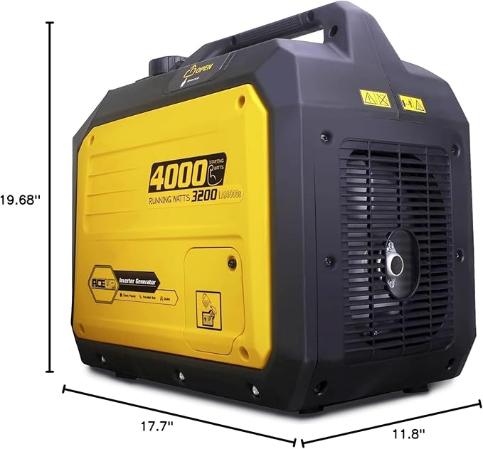 Aceup Energy 4000 Watt Inverter Generator Portable 149cc, Gas Powered Generator Quiet for Home, RV-Ready, EPA Compliant ideal for Father's Day