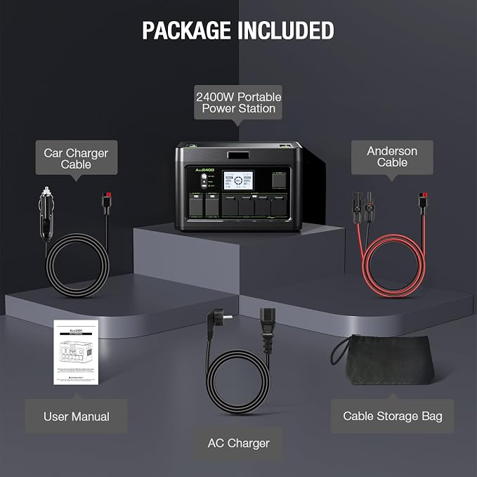 2400W Solar Generator Portable Power Station, LiFePO4 1843.2Wh Home Battery Backup, Total 12 Outlets(2400W AC Outlets), Type-C PD100W, 2Hours Quick Charge, RV Trip,Camping,Home Emergency