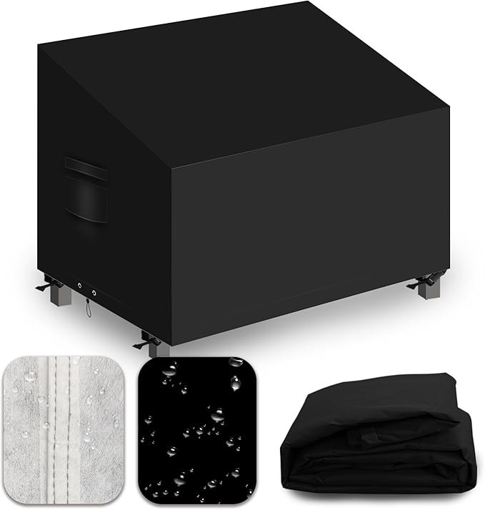 Heavy Duty Patio Sofa Covers Waterproof, Outdoor 3-Seater Couch Cover Waterproof, 600D Outdoor 2-Seater Loveseat Furniture Covers with Air Vent Handle 58''W x 32.5''D x 24''H/ 31''H Black
