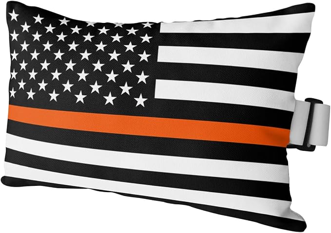 Outdoor Pillows Covers with Inserts Thin Orange Line Flag Search Waterproof Recliner Pillow with Adjustable Strap Throw Pillows for Patio Furniture Pool Lounge Chair, 12x20 inch, 1PCS