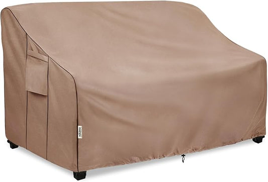 3-Seater Heavy Duty Patio Bench Loveseat Cover,100% Waterproof Outdoor Sofa Cover 85" W x 38" D x 35" H,Patio Furniture Couch Covers(Brown)