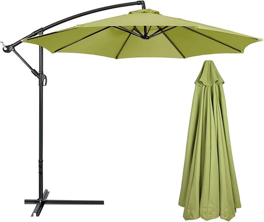 belupai 10ft Patio Umbrella Replacement Canopy, 6 Ribs Canopy Replacement Water Resistant Patio Canopy Outdoor Table Market Yard Umbrella Top Outdoor Umbrella Canopy 56-58in Ribs (Canopy Only)(Green, 6 Ribts)