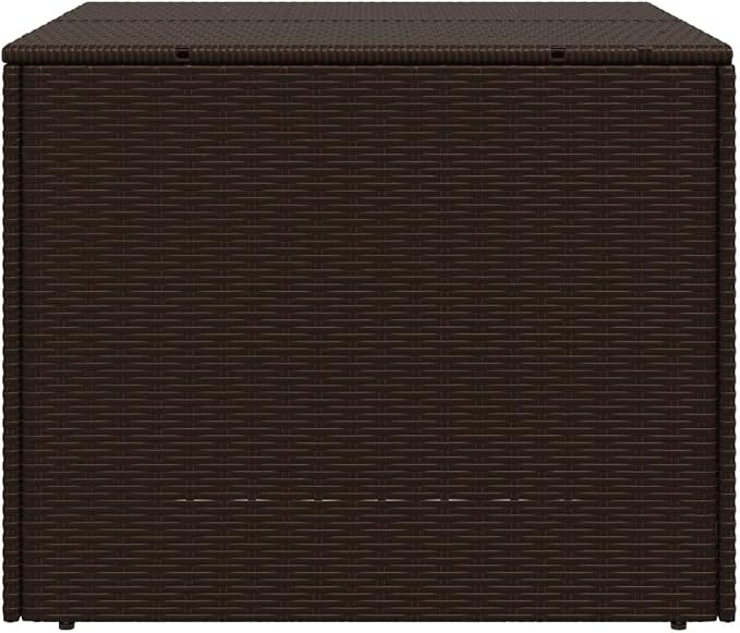 Outdoor Rattan Wicker Garden Storage Box, Patio Deck Storage Box, Patio Storage Container for Indoor, Patio Furniture Cushions, Pool Supplies,Brown 76.9 Gal Poly Rattan,-246