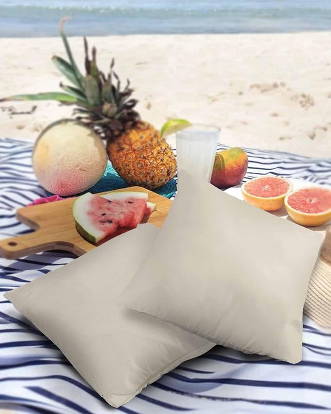 Outdoor Waterproof Throw Pillow Covers Set of 2 Swan White Pillowcases 24x24 Inches Simple Style Patio Decorative Pillows Cushion Case Patio Pillows for Couch Bed Chair Garden