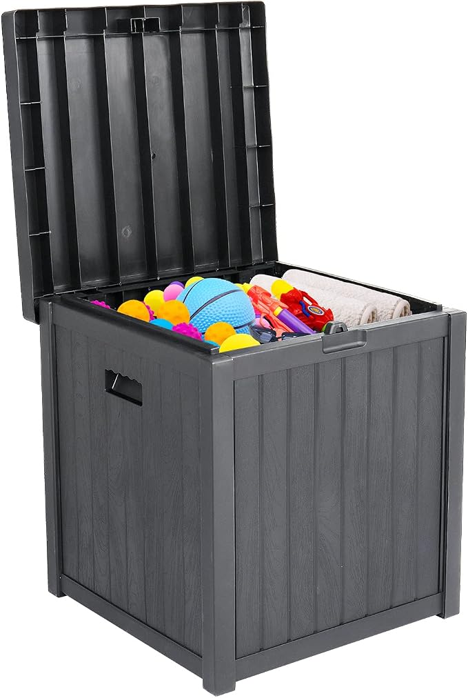 51 Gallon 195L Deck Box-Organization and Storage for Patio Furniture Outdoor Garden Tools Outdoor Storage Outdoor Storage Box for Patio Furniture, Patio Cushions, Gardening Tools, Pool Supplies Grey