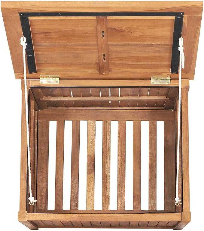 Wood Deck Box, Garden Backyard Storage Container for Patio Furniture Cushions and Gardening Tools, 23.6"x19.7"x22.8", -600