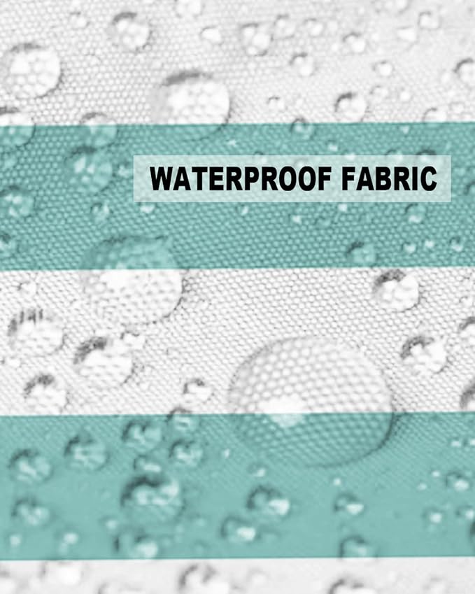 Outdoor Waterproof Pillow Covers for Patio Furniture Solid Striped Decorative Throw Pillow Cover Teal Blue Pillowcases Set of 2 Cushion Case for Sofa Couch Chair Home Decor 20 x 20 Inches