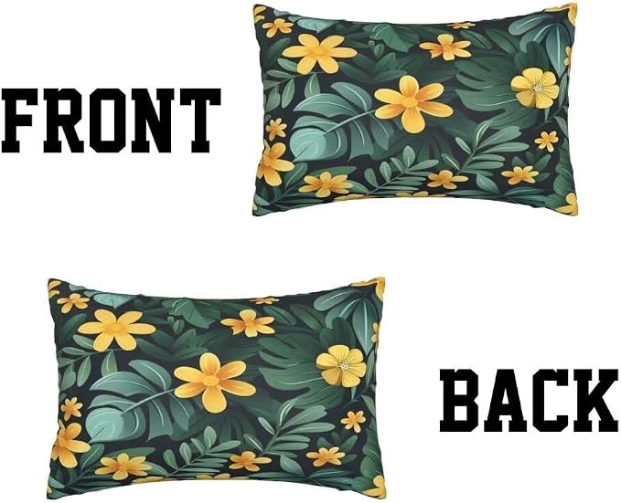 Outdoor Pillows Waterproof Set of 2 Outdoor Pillow Covers 16x24 Inch, Yellow Throw Pillows Flower Pillow Covers, Summer Garden Decorative Pillows Outdoor Pillows for Patio Furniture Home Decor -hs117