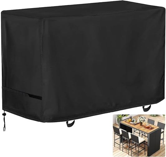 Oslimea Outdoor Bar Height Dining Set Cover, Heavy Duty Waterproof Patio Bar Height Table and Chair Cover for Rectangular 74"L Tall High Furniture Set, 74"L x 38.5"W x 41"H