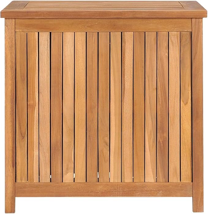 Solid Wood Outdoor Storage Bench,Solid Teak Wood Garden Deck Box Patio Storage Box with Liftable Top Outdoor Wooden Storage Container for Patio,Backyard,Poolside, 23.6"x19.7"x22.8"