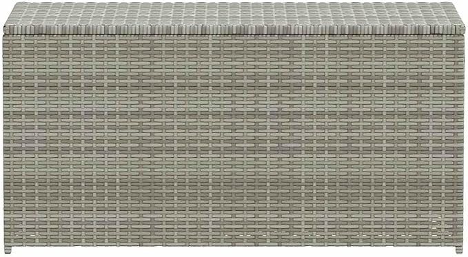 Poly Rattan Outdoor Storage Chest 39.4x19.7x19.7 Inches with PE Liner and Zipped Closure for Patio Cushions and Garden Supplies