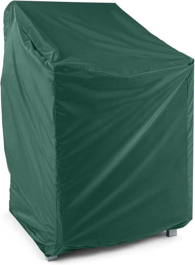 Covermates Classic Outdoor Bar Chair Cover – Weather-Resistant Bar-Height Patio Chair Protector with Elastic Hem & Mesh Vent for Outdoor Furniture, 26W x 28D x 48H, Green