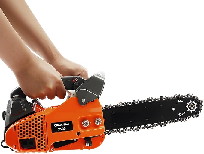 12'' Top Handle Chainsaw, 25.4cc Gas Powered Chainsaw, Gasoline Chain Saw for Trees Wood Cutting