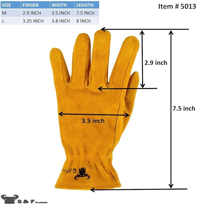 G & F Products JustForKids Kids Garden & Work Gloves for Boys & Girls, Durable Gloves for Gardening, Yard Work & DIY