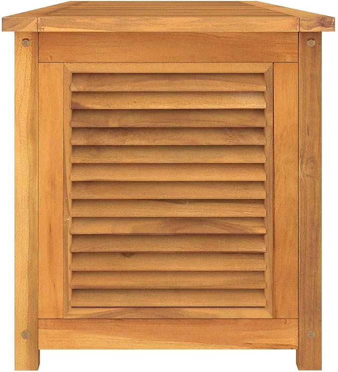 Large Solid Teak Wood Garden Storage Box, Outdoor Patio Deck Container with Waterproof Liner, 68.9 inch Rectangular Furniture for Backyard Organization