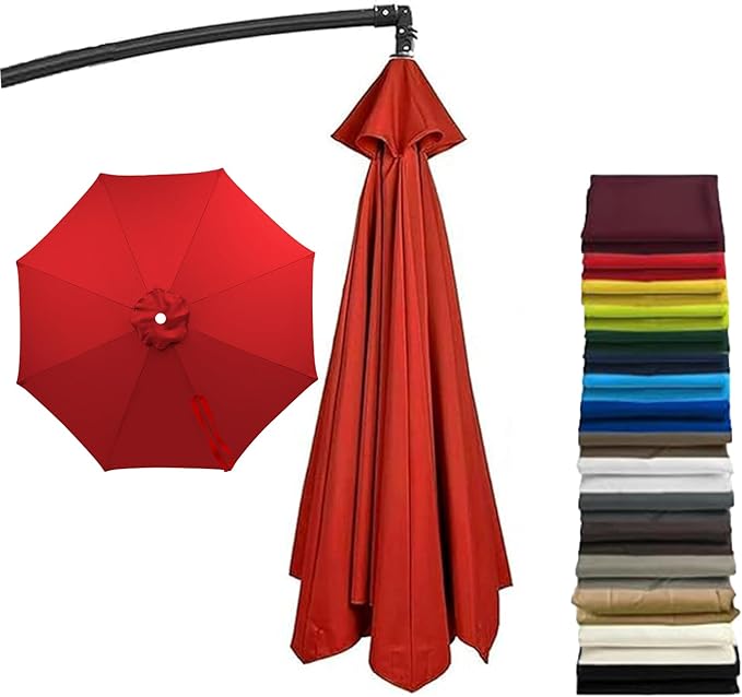 11ft Umbrella Replacement Canopy, Patio 8 Ribs Sun Umberlla Cover UV 50+ Protection Waterproof Cantilever for Garden, Backyard, Pool