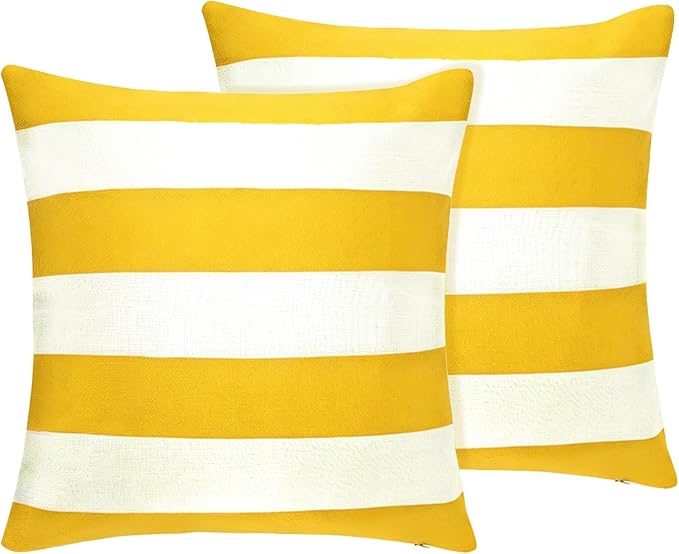 tiggell 2 Pack Outdoor Throw Pillows, Waterproof Throw Pillows with Inserts Decorative Square Pillows for Home Garden Patio Couch Balcony 18x18”