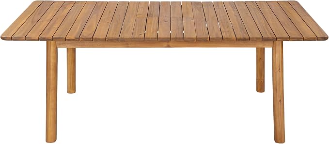 Christopher Knight Home Tanya 9 Piece Acacia Wood Outdoor Dining Table Set for 8, Extendable Dining Table and 8 Chairs with Wicker Seat & Backrest, Outdoor Patio Furniture Set, Light Grey + Teak