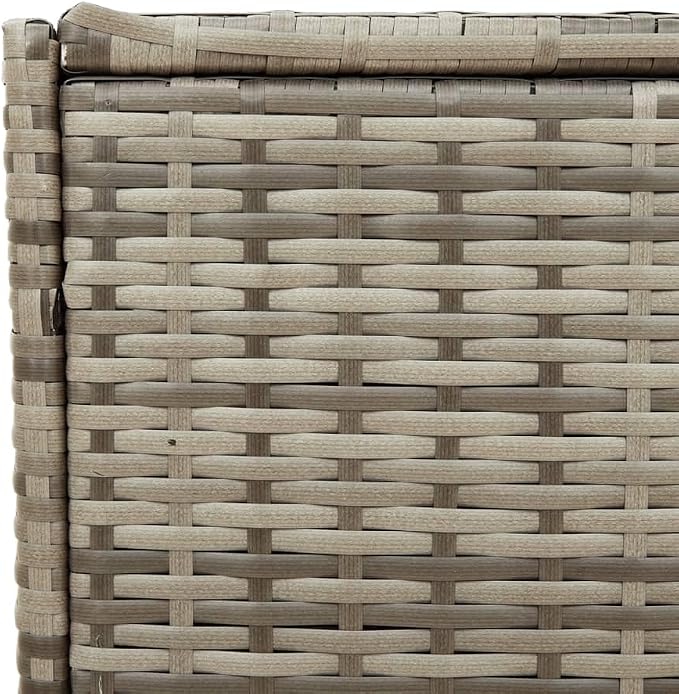 Large 74.8 Gal Outdoor Storage Box with Wheels, Gray PE Rattan Patio Furniture for Cushions Blankets, Waterproof Garden Deck Box with Gas Spring Lid & Steel Frame, Easy Assembly
