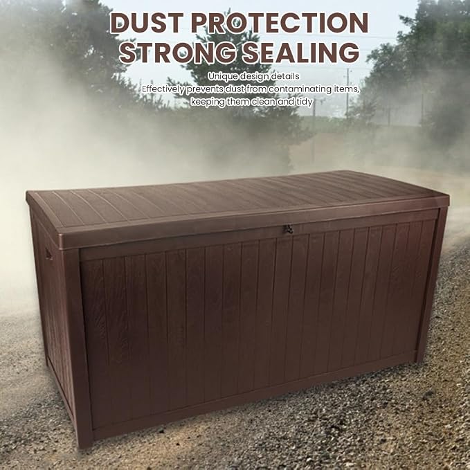 Large Outside Storage Box Container Lockable Deck Patio Box Waterproof for Furniture Outdoor Cushions Garden Pool Tools