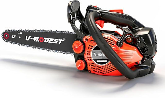 Gas Chainsaw 12 inch, Top Handle Chainsaw 25cc 2-Stroke Small Gas Powered Chain Saw, Lightweight 5.5 lbs, 1/4" LP Low Kickback Chain for Pruning, Yard & Garden, Easy to Use