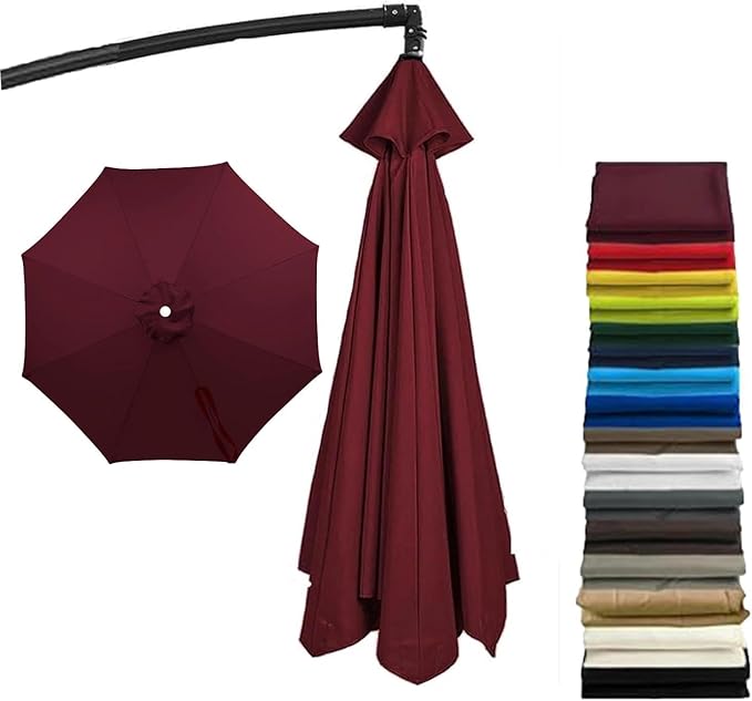 Cantilever Umbrella Replacement Canopy, Patio 8 Ribs Sun Umbrella Cover UV 50+ Protection Waterproof Cantilever for Garden, Backyard, Pool