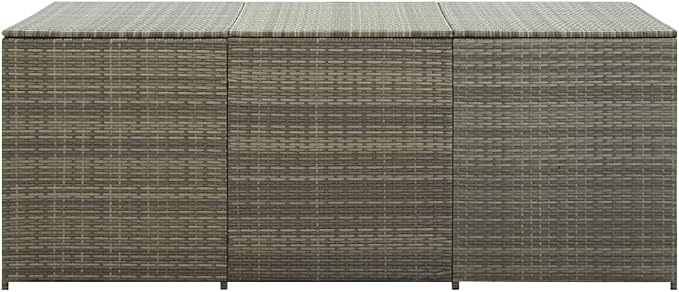 Patio Storage Box Poly Rattan,Storage Bench,Patio Box,Outdoor Storage Box,Toy Box,Porch Storage Box,for Patio Furniture Outdoor Cushions,Garden Tools and Pool Toys, 70.9"x35.4"x29.5" Gray