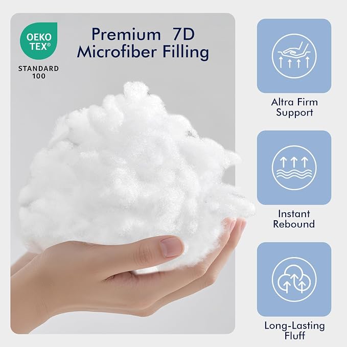 2 Pack 18x18 Outdoor Pillows, Water Resistant Throw Pillow Inserts | Square Waterproof Pillows, Decorative Pillow for Patio & Couch, Fluffy & Supportive, Convenient Zipper Design