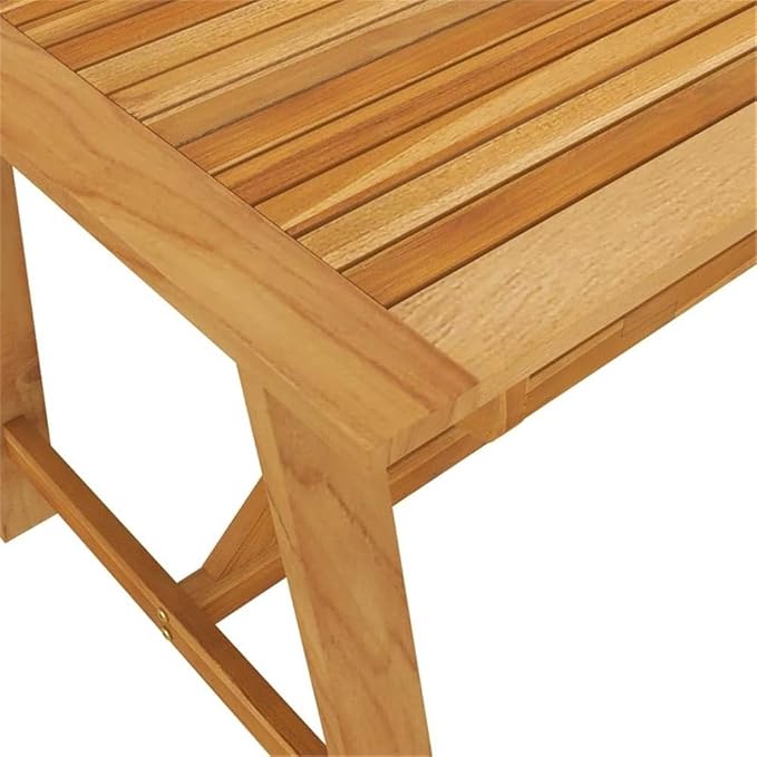 BOWERY HILL 7-Piece Solid Acacia Wood Patio Dining Set, Ergonomic Chairs with Weather-Resistant Cushions, Oiled Gray Finish, Durable Metal Frame for Outdoor Garden or Patio Dining, Seats 6