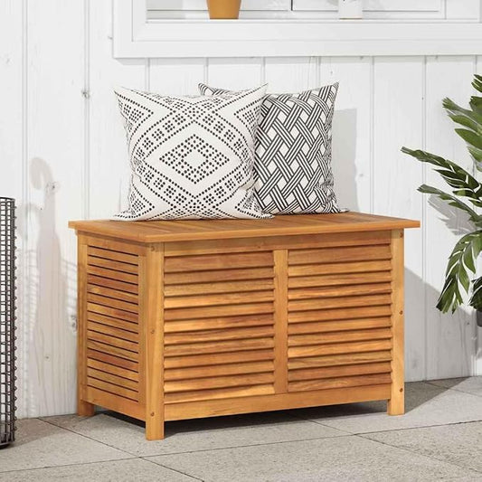 Solid Acacia Wood Outdoor Storage Box Rectangular Brown Garden Deck Patio Furniture Storage