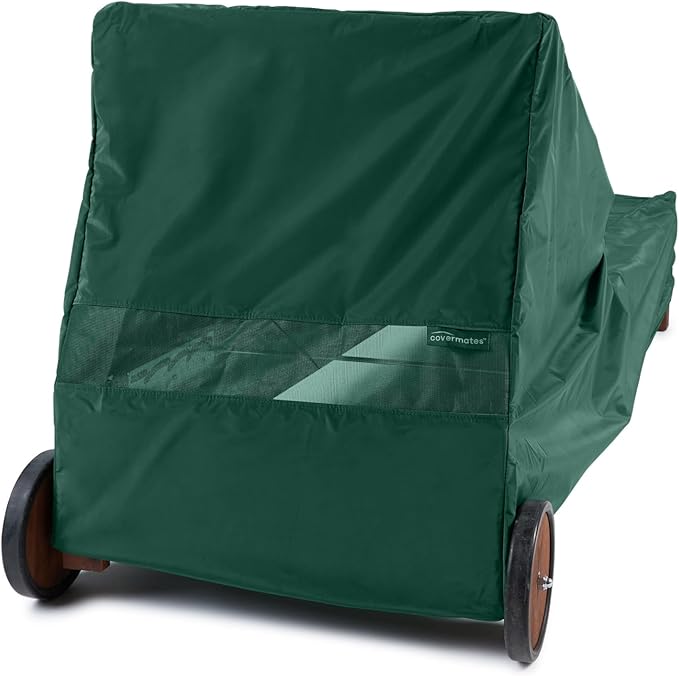 Covermates Classic Chaise Lounge Cover – Weather-Resistant Vinyl Outdoor Furniture Cover with Mesh Vent, Elastic Hem, UV Protection, Lightweight Patio Chair Cover, 30W x 85D x 40H, Green