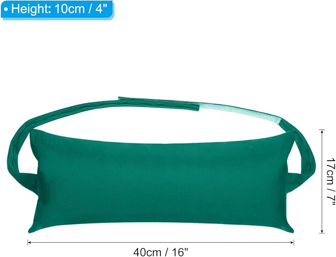 PATIKIL Outdoor Chaise Pillows, 2 Pack Lounger Pillow Waterproof Resistant with Adjustable Elastic Strap for Recliner Office Beach Chair, Dark Green
