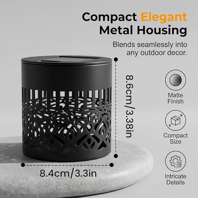 Decorative Solar Mandala Lights, Metal Solar Powered Outdoor Wall Lights Solar Powered Deck Step Stair Light, Waterproof Mandalas Fence Light for Garden Yard Backyard Post Patio Decor (4, Flower)