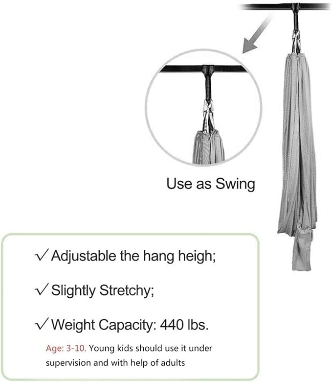 Physical Sensory Swing Chair for Bedroom，Breathable Snuggle Hammock Set Indoor Outdoor Kids Toys Play for Autism ADHD Vestibular System Exercise (Color : Blue, Size : 150x280cm/59x110in)