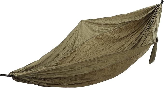 Double Hammock 210T Nylon Camping Swing, Outdoor Indoor Hanging Bed for 2 Person, Lightweight Portable Hammock with Carabiner Steel Buckle for Camping Hiking Backyard (Olive Drab)