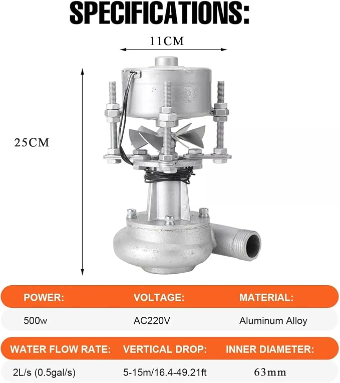 Micro Hydroelectric Generator, 500W 220V Portable Water Turbine Generator, Eco-Friendly Hydro Power System For Home Use, Lighting & Monitoring