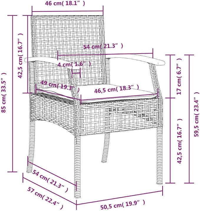 5 Piece Patio Dining Set with Cushions Beige Poly Rattan Outdoor Table and 4 Chairs for Backyard Garden Deck Relaxing