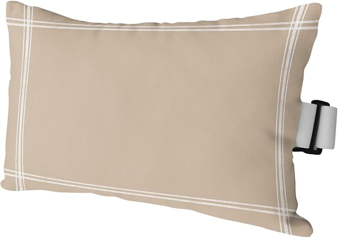 Outdoor Pillows Covers with Inserts Solid Color Light Khaki Waterproof Recliner Pillow with Adjustable Strap Throw Pillows for Patio Furniture Pool Lounge Chair, 11x16 inch, 1PCS