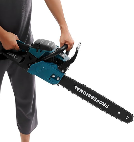 Gas Powered Chainsaw, 2-Cycle Petrol Handheld Cordless Chain Saw Portable Garden Trimming Tools for Outdoor Courtyard Household Forest Tree Wood Cutting (20" 58CC 2.3KW)