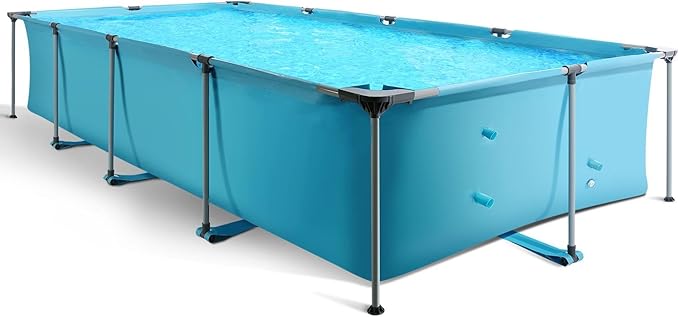 Above Ground Pool 15FT x 7FT Rectangle Swimming Pool with 1765 Gal Capacity, Easy Set Up, Outdoor Backyard Pools for Family, Adults
