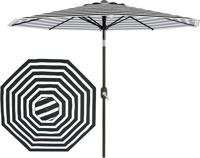 Garvee 10FT Patio Umbrella - Outdoor Table Umbrella with Smooth Crank Lift, Push Button Tilt and 8 Sturdy Ribs - Market Umbrella UV Protection Waterproof for Pool, Deck, Yard, Garden