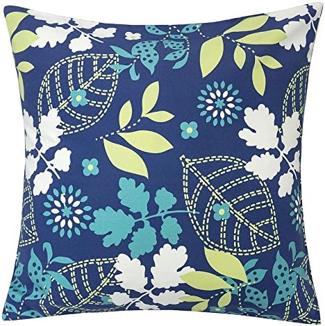 Outdoor Accent Pillow Cover,Tropical Leaf Large Water/UV/Stain-Resistance Decorative Replacement Cushion Cover 20x20, Cover Only