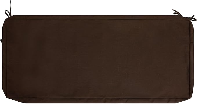 FUNHOME Outdoor Bench Cushion Cover 54 x18 x 3 inch,Water Resistant Cover with Zipper&Ties,Fade-Resistant Slipcover,Patio Porch Swing Cushion Cover Replacement Only,No Insert(Chocolate Brown)