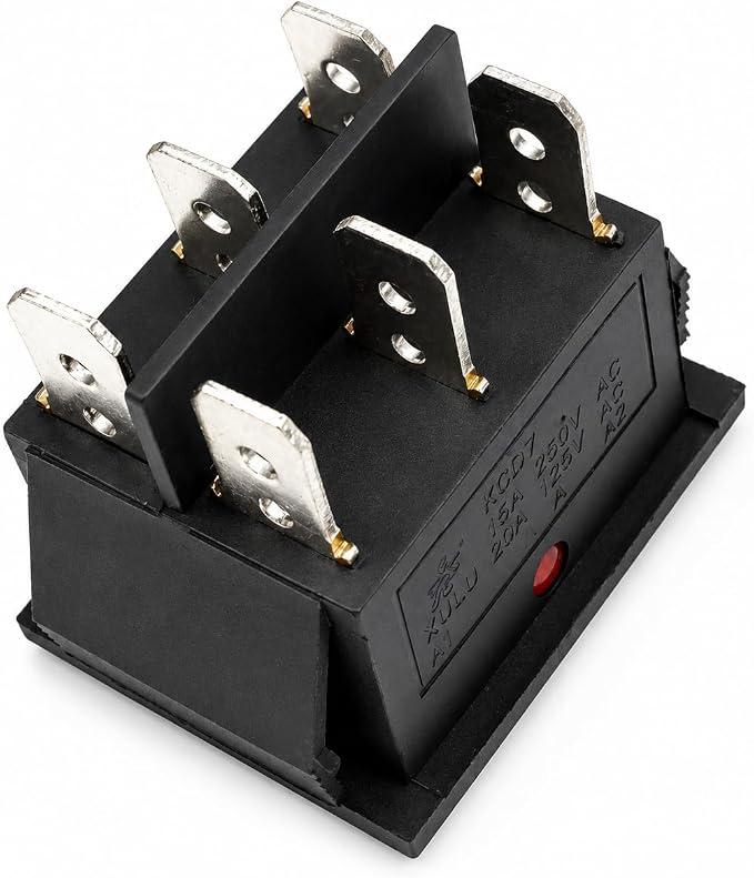 Direct Replacement 6 Pin On Off Black Switch Rocker for Predator 1800W 4000W 4375W 6500W for Champion 3500/4000W Open Frame Inverter Generator for Generac 0H3375028 Manual Recoil Start