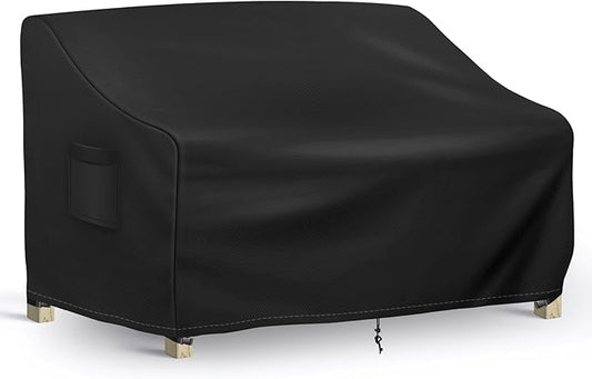 Richwon Outdoor Couch Cover Waterproof, 3-Seater Outdoor Sofa Cover, Patio Furniture Covers with Air Vent and Handles, 70W x 38D x 31H Inches, Black