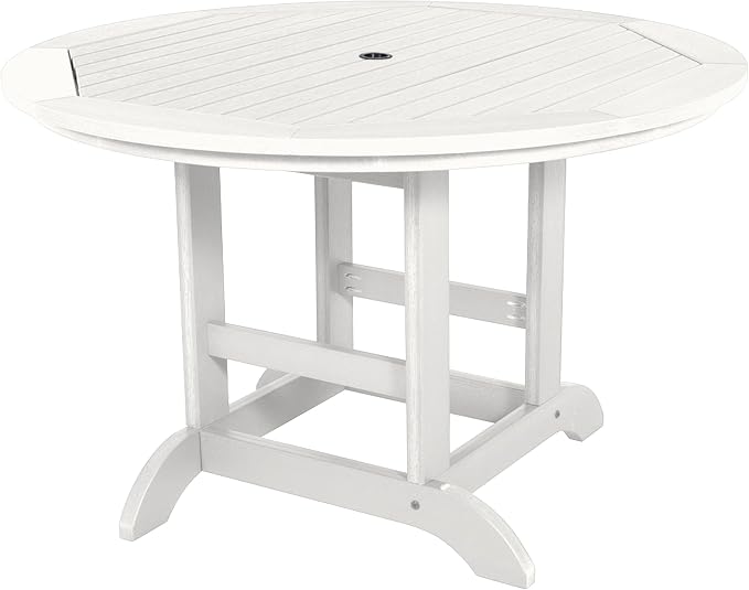 Highwood AD-DNW48-WHE Weatherly 5-Piece Round Dining Set, Dining Height, White