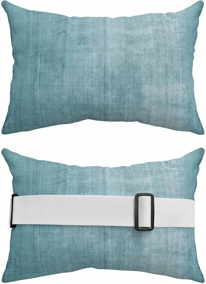 Outdoor Lumbar Pillows 11x16 Set of 2, Vintage Teal Green Waterproof Throw Pillow Covers with Insert, Modern Abstract Retro Art Decorative Pillowcase Cushion for Couch Sofa Bed